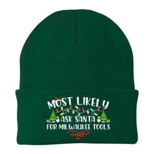 Most Likely To Ask Santa for Milwaukee Tools Christmas Xmas  Knit Cap Winter Beanie