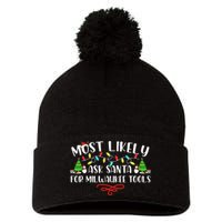 Most Likely To Ask Santa for Milwaukee Tools Christmas Xmas  Pom Pom 12in Knit Beanie