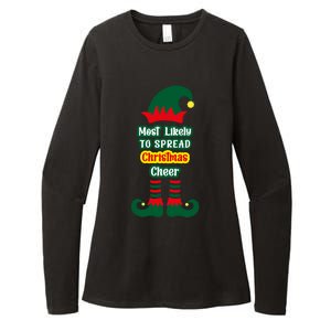 Most Likely To Spread Christmas Cheer Funny Gift Womens CVC Long Sleeve Shirt