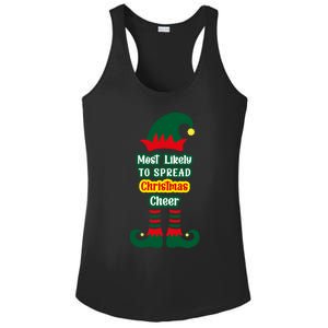 Most Likely To Spread Christmas Cheer Funny Gift Ladies PosiCharge Competitor Racerback Tank