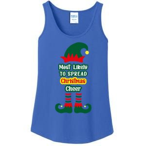 Most Likely To Spread Christmas Cheer Funny Gift Ladies Essential Tank