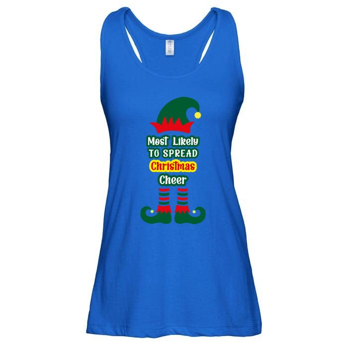 Most Likely To Spread Christmas Cheer Funny Gift Ladies Essential Flowy Tank