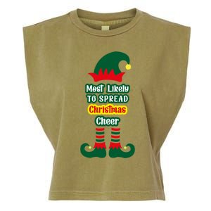 Most Likely To Spread Christmas Cheer Funny Gift Garment-Dyed Women's Muscle Tee