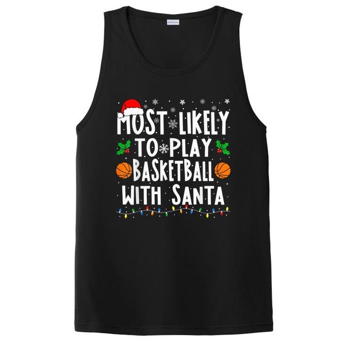 Most Likely To Play Basketball With Santa Family Christmas PosiCharge Competitor Tank