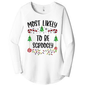 Most Likely To Be Scroogly Funny Christmas Family Matching Cute Christmas Fami Women's Perfect Tri Tunic Long Sleeve Shirt