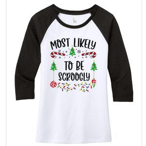 Most Likely To Be Scroogly Funny Christmas Family Matching Cute Christmas Fami Women's Tri-Blend 3/4-Sleeve Raglan Shirt