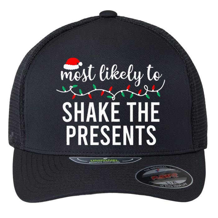 Most Likely To Christmas Matching Family Pajamas Funny Flexfit Unipanel Trucker Cap