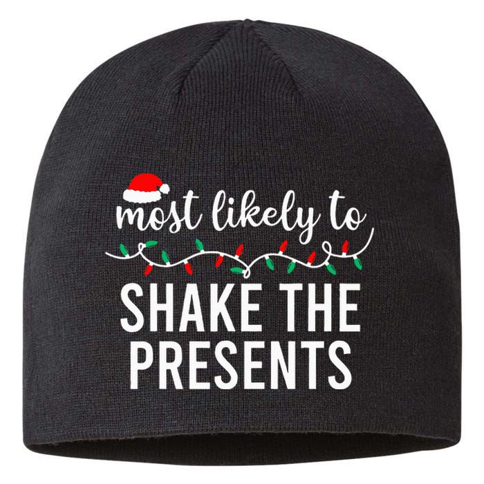 Most Likely To Christmas Matching Family Pajamas Funny Sustainable Beanie