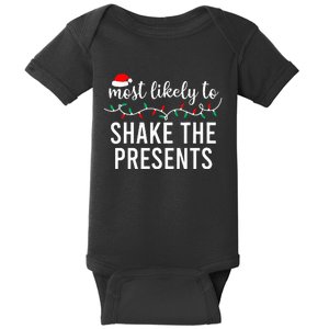 Most Likely To Christmas Matching Family Pajamas Funny Baby Bodysuit