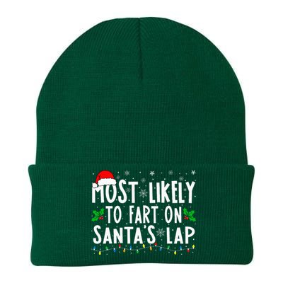 Most Likely To Fart On Santa's Lap Family Matching Christmas Knit Cap Winter Beanie