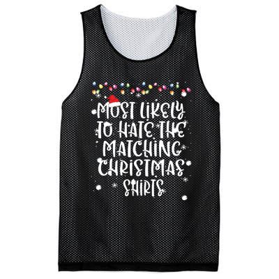 Most Likely To Hate Matching Christmas Funny Family Matching Mesh Reversible Basketball Jersey Tank