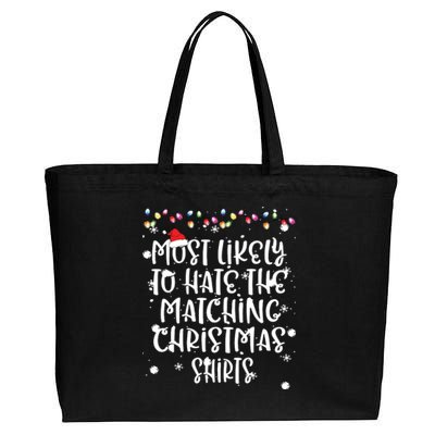 Most Likely To Hate Matching Christmas Funny Family Matching Cotton Canvas Jumbo Tote