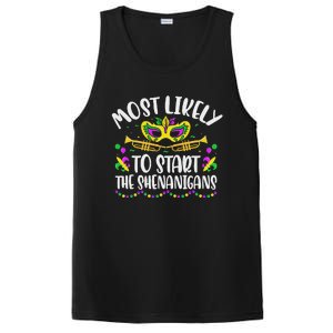 Most Likely To Start All The Shenanigans Family PosiCharge Competitor Tank