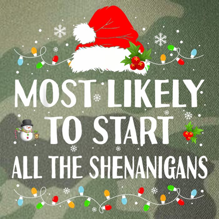 Most Likely To Start All The Shenanigans Funny Christmas Legacy Tie Dye Trucker Hat