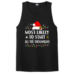 Most Likely To Start All The Shenanigans Funny Christmas PosiCharge Competitor Tank