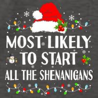 Most Likely To Start All The Shenanigans Funny Christmas Vector Backpack