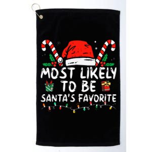 Most Likely To Christmas Be Santa's Favorite Matching Family Platinum Collection Golf Towel