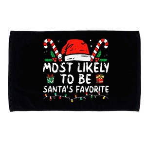 Most Likely To Christmas Be Santa's Favorite Matching Family Microfiber Hand Towel