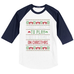 Most Likely To Play Video Games On Christmas Pajama Ugly Gift Baseball Sleeve Shirt