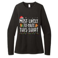 Most Likely To Hate This Shirts Family Christmas Pajamas Womens CVC Long Sleeve Shirt