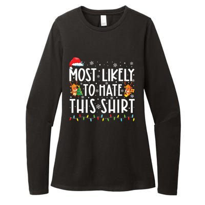 Most Likely To Hate This Shirts Family Christmas Pajamas Womens CVC Long Sleeve Shirt