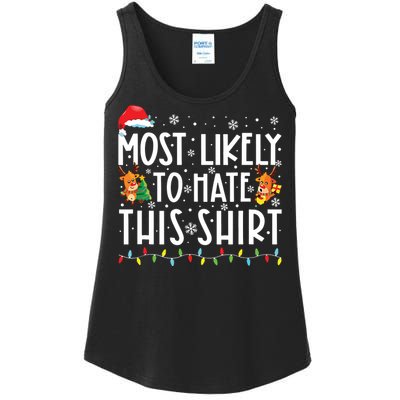 Most Likely To Hate This Shirts Family Christmas Pajamas Ladies Essential Tank