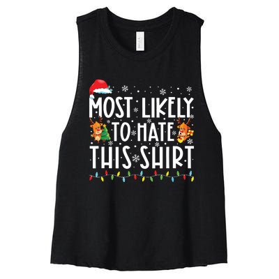 Most Likely To Hate This Shirts Family Christmas Pajamas Women's Racerback Cropped Tank