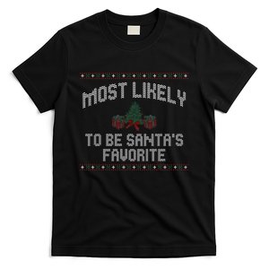 Most Likely To Be Santas Favorite Funny Christmas Family Matching T-Shirt