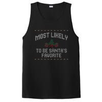 Most Likely To Be Santas Favorite Funny Christmas Family Matching PosiCharge Competitor Tank