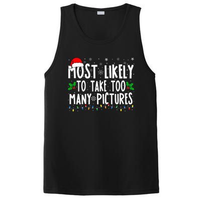 Most Likely To Take Too Many Pictures Funny Christmas PosiCharge Competitor Tank