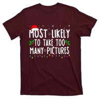 Most Likely To Take Too Many Pictures Funny Christmas T-Shirt