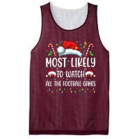 Most Likely To Watch All The Football Games Christmas Family Mesh Reversible Basketball Jersey Tank