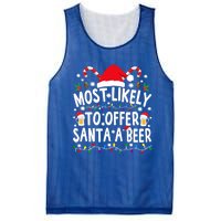 Most Likely To Offer Santa A Beer Funny Christmas Gift Mesh Reversible Basketball Jersey Tank