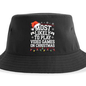 Most Likely To Play Video Games On Christmas Video Game Love Sustainable Bucket Hat