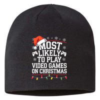 Most Likely To Play Video Games On Christmas Video Game Love Sustainable Beanie