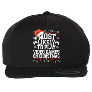 Most Likely To Play Video Games On Christmas Video Game Love Wool Snapback Cap