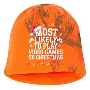 Most Likely To Play Video Games On Christmas Video Game Love Kati - Camo Knit Beanie