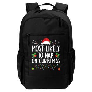 Most Likely To Nap On Christmas Family Christmas Pajamas Daily Commute Backpack