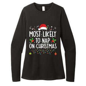 Most Likely To Nap On Christmas Family Christmas Pajamas Womens CVC Long Sleeve Shirt