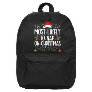 Most Likely To Nap On Christmas Family Christmas Pajamas 16 in Basic Backpack