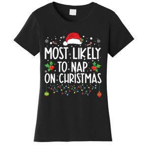 Most Likely To Nap On Christmas Family Christmas Pajamas Women's T-Shirt