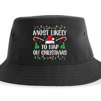 Most Likely To Nap On Christmas Family Matching Christmas Sustainable Bucket Hat