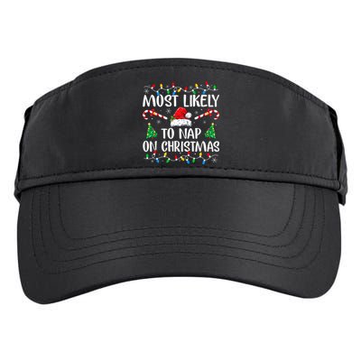 Most Likely To Nap On Christmas Family Matching Christmas Adult Drive Performance Visor