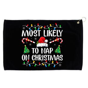 Most Likely To Nap On Christmas Family Matching Christmas Grommeted Golf Towel