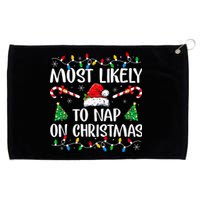 Most Likely To Nap On Christmas Family Matching Christmas Grommeted Golf Towel