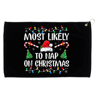 Most Likely To Nap On Christmas Family Matching Christmas Grommeted Golf Towel