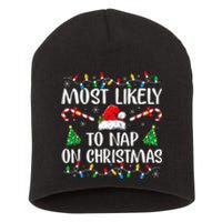 Most Likely To Nap On Christmas Family Matching Christmas Short Acrylic Beanie