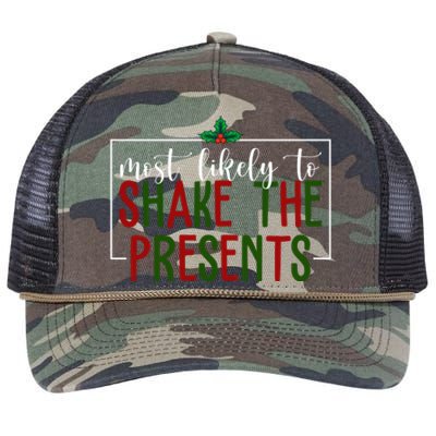 Most Likely To Shake The Presents Christmas Retro Rope Trucker Hat Cap