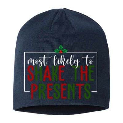 Most Likely To Shake The Presents Christmas Sustainable Beanie