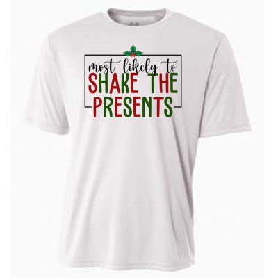 Most Likely To Shake The Presents Christmas Cooling Performance Crew T-Shirt